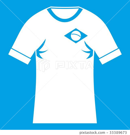 Shirt with flag of Brazil sign icon white 33389673