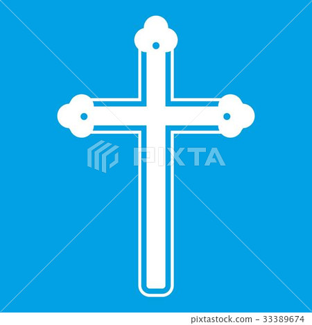 Holy cross icon white 33389674
