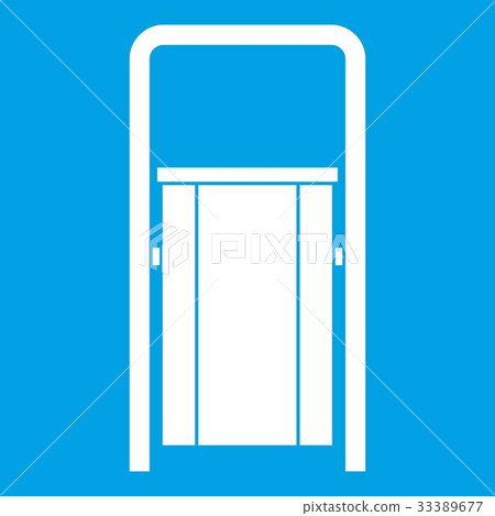 Public garbage bin icon white 33389677