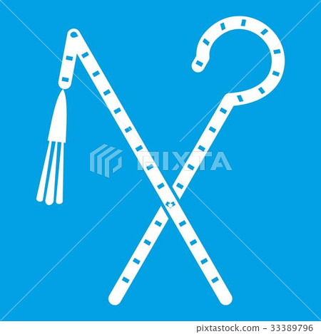 Rod and whip of Pharaoh icon white Rod and whip of Pharaoh icon white 33389796
