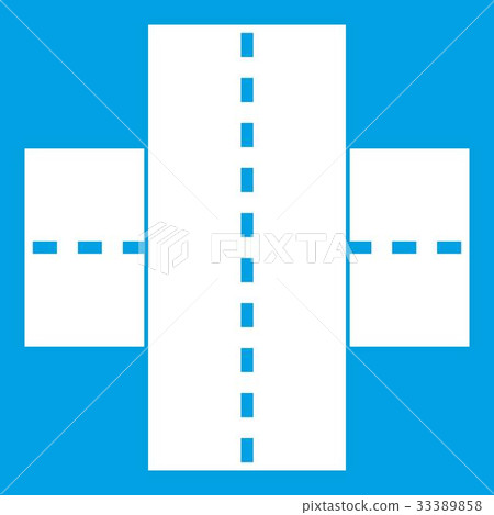 Two roads icon white 33389858