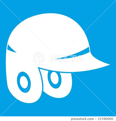 Baseball helmet icon white 33390000
