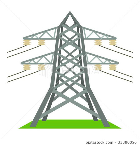 Electric tower icon, cartoon style 33390056