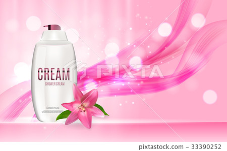 Shower Gel Bottle Template for Ads or Magazine 33390252