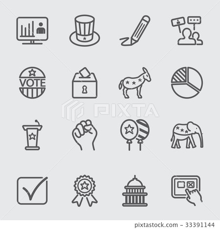 Election line icon - Stock Illustration [33391144] - PIXTA