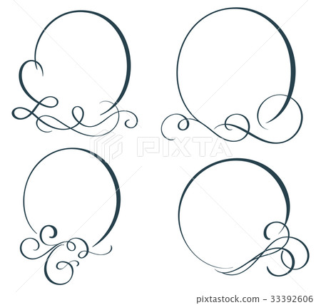 Set of Decorative Frame and Borders Art with place 33392606