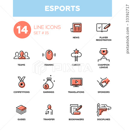 eSports - Modern simple thin line design icons eSports - Modern simple thin line design icons 33392717