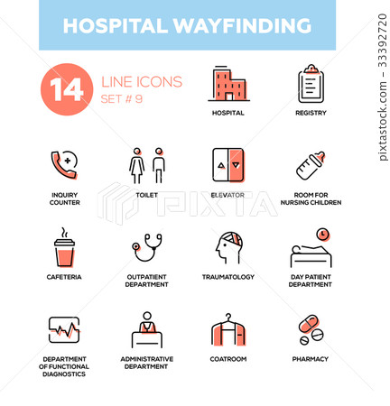 Hospital wayfinding - Modern simple thin line 33392720