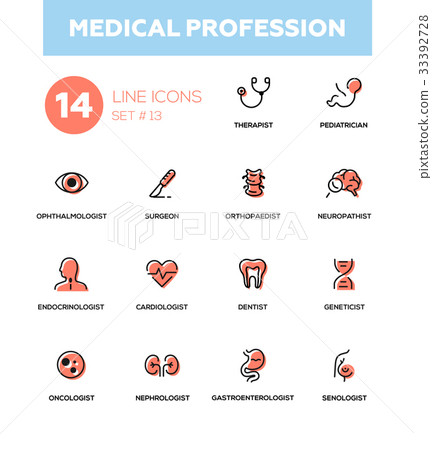 Medical professions - Modern simple thin line 33392728