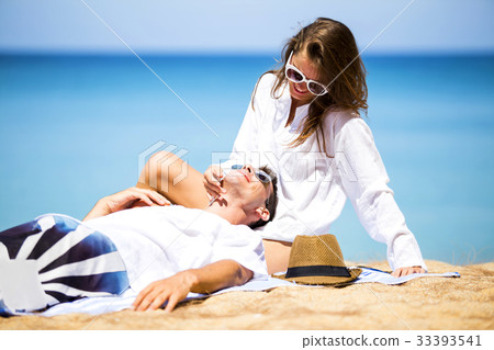 Woman and man taking happy time together Woman and man taking happy time together 33393541