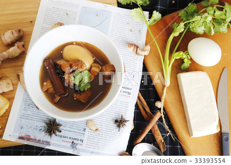 Thai cuisine (pa-lo).Eggs boiled soup with spices Thai cuisine (pa-lo).Eggs boiled soup with spices 33393554