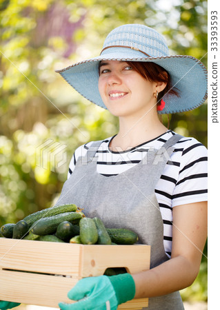 Photo of agronomist smiling girl Photo of agronomist smiling girl 33393593