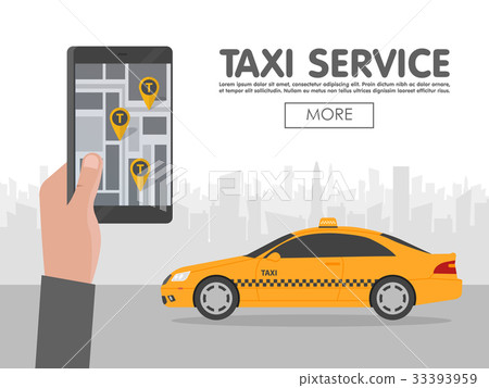 Phone with interface taxi on screen Phone with interface taxi on screen 33393959