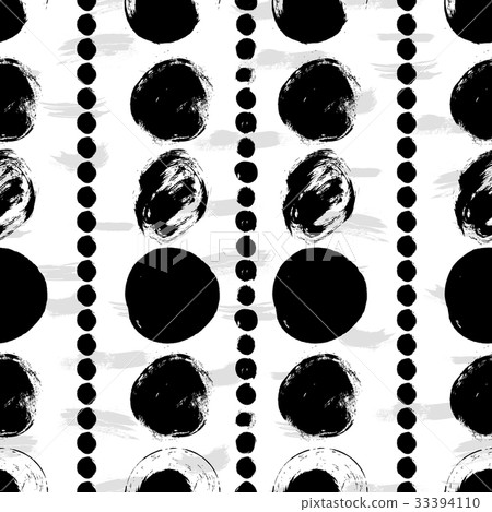 Seamless black and white hand drawn pattern - Stock Illustration ...