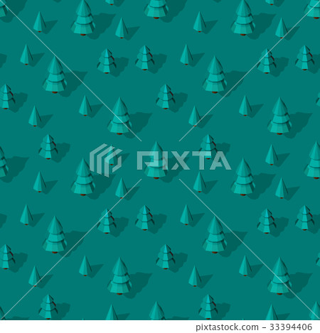 Seamless pattern with isometric trees Seamless pattern with isometric trees 33394406