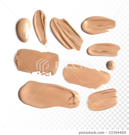 Cosmetic concealer smear strokes, tone cream 33394409