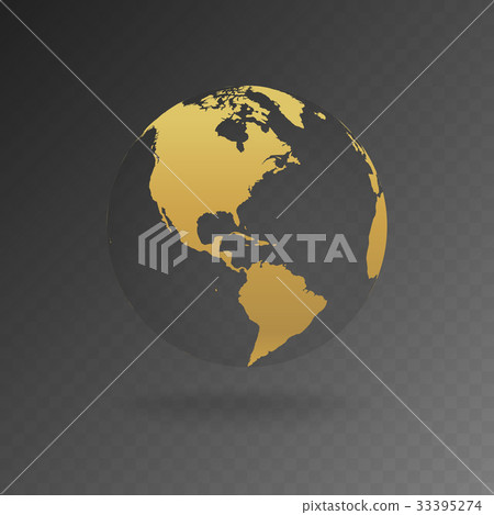 Vector Illustration of gold globe icons - Stock Illustration [33395274