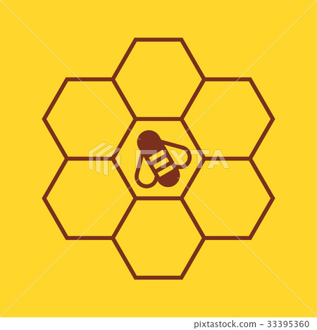 Bee on honeycombs 33395360