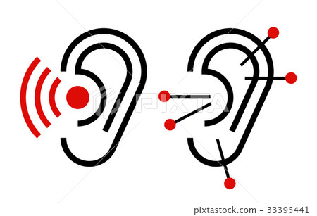 Ear acupuncture and hearing aid icon 33395441