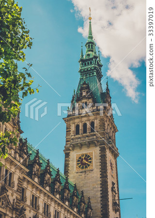 City Hall Tower. Vertical shot. Hamburg, Germany City Hall Tower. Vertical shot. Hamburg, Germany 33397019