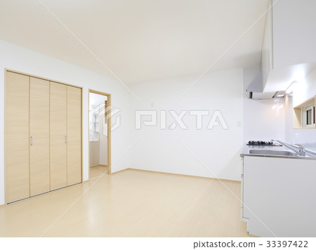 New house Living-dining kitchen and washroom 33397422