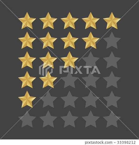 3D five stars rating icon set. Isolated quality - Stock Illustration ...