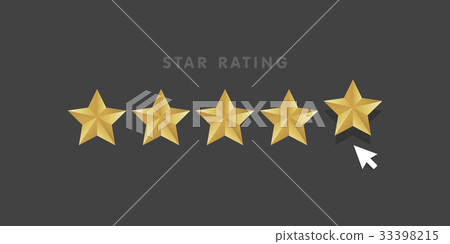 Golden star rating mouse click icon vector 33398215