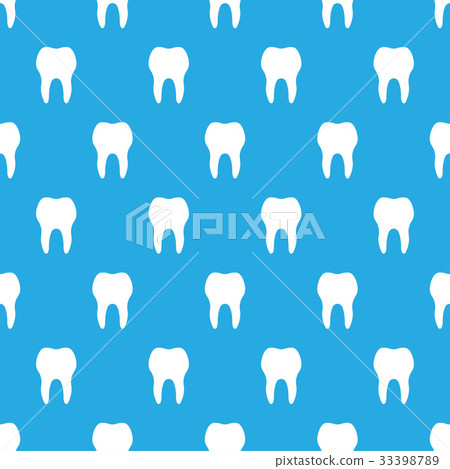 seamless pattern, white teeth on blue background - Stock Illustration ...