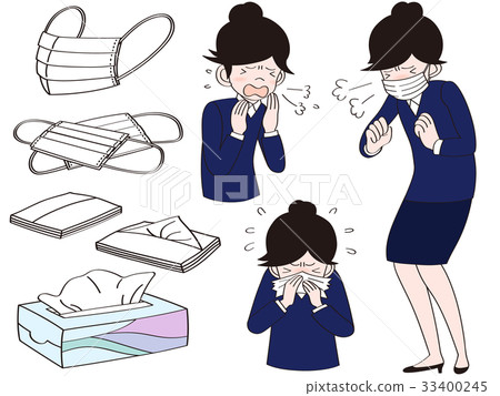 Running nose sneezing woman _ teens Running nose sneezing woman _ teens 33400245