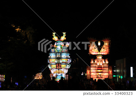 Scenery of the exit of the night sky castle lantern in the sky 33400323