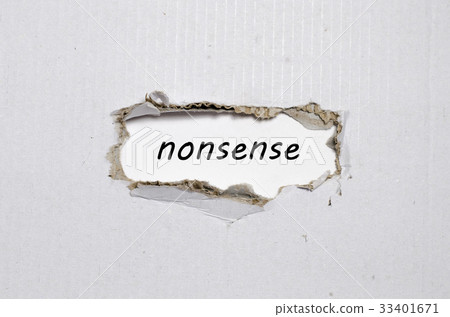 The word nonsense appearing behind torn paper 33401671