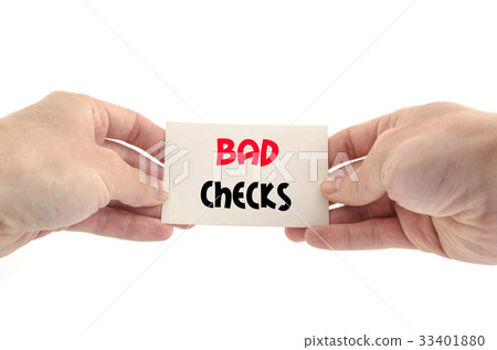 Bad checks text concept Bad checks text concept 33401880