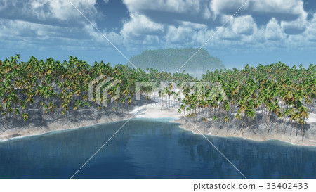 Tropical islands with palms 33402433