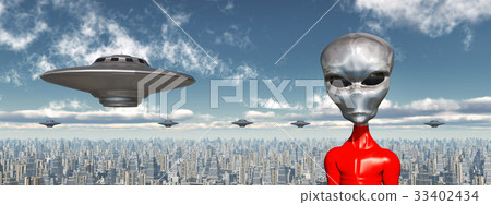 Flying saucers and alien Flying saucers and alien 33402434