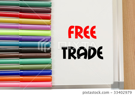 Free trade text concept Free trade text concept 33402979