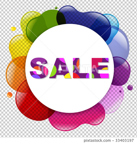 Sale Poster With Dialog Balloon And Color Blobs Sale Poster With Dialog Balloon And Color Blobs 33403197