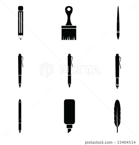 pen icon set - Stock Illustration [33404514] - PIXTA
