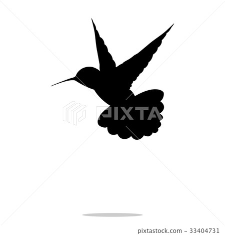 Hummingbird black silhouette colibri bird animal 33404731