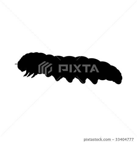Caterpillar insect black silhouette animal 33404777
