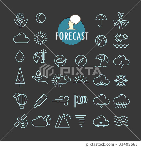 Different forecast icons vector collection - Stock Illustration ...