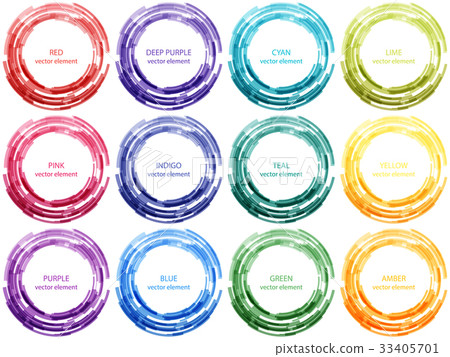 Circle shapes set. Abstract vector elements. Circle shapes set. Abstract vector elements. 33405701