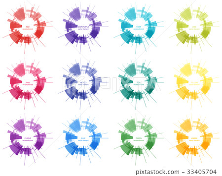 Circle shapes set. Abstract vector elements. Circle shapes set. Abstract vector elements. 33405704