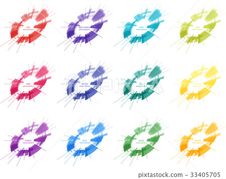 Tilted circle shapes. Abstract vector elements.  33405705