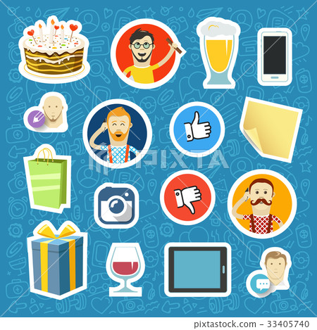 Different stickers vector set-插圖素材 [33405740] - PIXTA圖庫