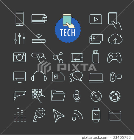 Different tech icons vector collection Different tech icons vector collection 33405793