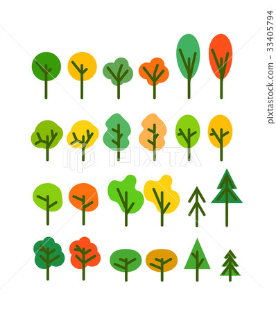 Different season tree silhouettes clip-art 33405794