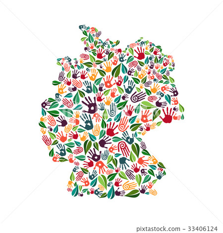 Germany hand print social environment help concept 33406124