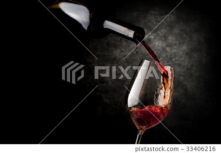 Wineglass on a black background 33406216