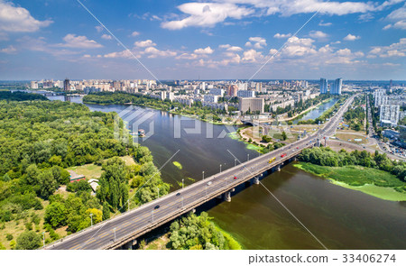 The Paton bridge and Rusanivka district of Kyiv The Paton bridge and Rusanivka district of Kyiv 33406274