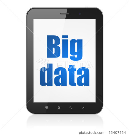 Data concept: Tablet Computer with Big Data on Data concept: Tablet Computer with Big Data on 33407334